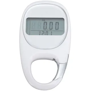 Schrittzähler, multifunktional, mit Speicher, zum Anklipsen, für Reisen, Bergsteigen, Sport, Weiß