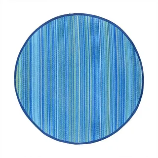Marrakesch Orient & Mediterran Interior Outdoor Teppich Picknickmatte Rund Modern Alvaro 120cm - Blau