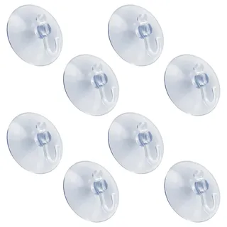 8 Stück Saugnapfhaken, transparente Handtuchhaken, Fenster-Saugnäpfe mit Haken, strapazierfähig, max. 2 kg, für Badezimmer, Tür, Küche