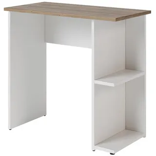 Vicco Schreibtisch Simple Weiß/Artisan 80 x 40 cm, Model 59814 - Weiß, Braun