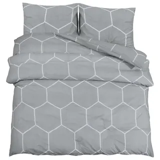 vidaXL Bettwäsche-Set Grau 200x220 cm Baumwolle - Grau