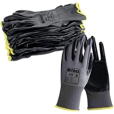 Nitrex 250 Arbeits- und Sicherheitshandschuhe 10 Paar Beutel Größe 11 - Allgemeinhandhandschuhe mit Nitril-Handflächenbeschichtung