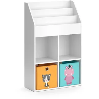 Vicco Kinderregal Luigi Weiß 72 x 114.2 cm mit 2 Faltboxen , Holzwerkstoff , Rechteckig , 72x114.2x31.2 cm , Babymöbel & Kindermöbel, Babyzimmer, Babyregale & Kinderregale
