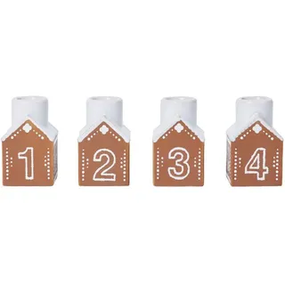 Kähler Kerzenhalter Gingerbread H7,5 cm Keramik Braun/Weiß
