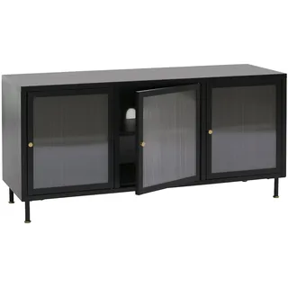 Mendler HWC-O87 TV-Rack 58x120x40 cm Schwarz Metall