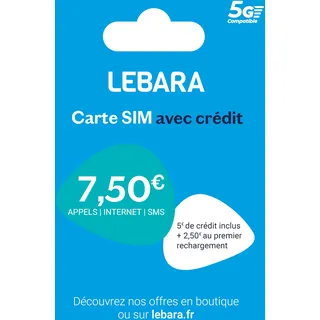 Lebara SIM Karte (Frankreich) Inkl. EUR 7,50 Gesprächsguthaben - Französische Rufnummer