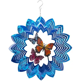 Invento Kinetic Art Windspiel Metall 3D Butterflies Weiß