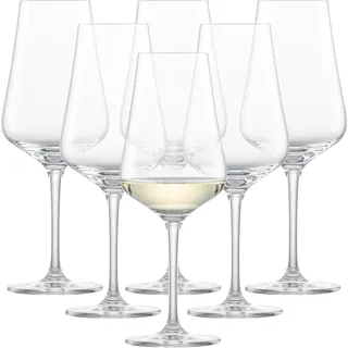 SCHOTT ZWIESEL Weißweinglas Fine (6er-Set), stilvolle Weingläser für Weißwein, spülmaschinenfeste Tritan-Kristallgläser, Made in Germany (Art.-Nr. 113758), Farblos