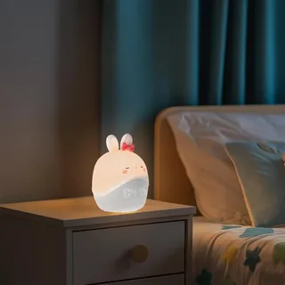 M Ledme - Nachttischlampe/Wecker mit Touch-Funktion für Kinder, LED, 3000 K, warme Temperatur 3000 K, Opal-Finish, LM9210