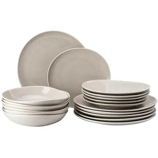Rosenthal Junto Soft Shell Teller flach und tief grau 18er Set