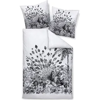 Janine Design Bettwäsche-Garnitur Mako-Satin 42143 modern art S Farbe schwarz weiss Größe 135x200+80x80 - Schwarz