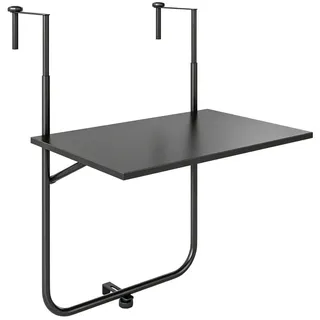 Outsunny Balkonhängetisch, Schwarz, Metall , 60x85.5x62 cm , Gartenmöbel, Gartentische, Balkontische