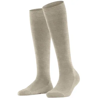 Falke Damen Kniestrümpfe Family W Kh nachhaltige Baumwolle lang einfarbig 1 Paar, Beige Linen Melange 4541, 39-42