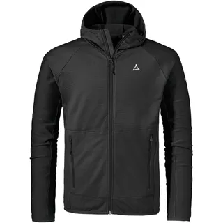 Schöffel Herren Fleece Hoody Style Cascata MNS, Fleecejacke mit Kapuze aus 2-Wege-Stretch, wärmende Outdoorjacke mit 2 Außentaschen, black, 46