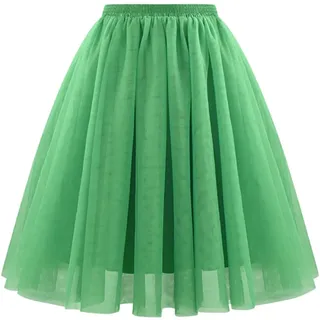 Tüll Rock Damen Leicht Blickdicht Tüllrock Mit Elastische Hohe Taille Tutu Tütü Karneval Fasching Große Größen Petticoat Unterrock A-Linie