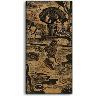 Wanduhr Bürouhr Leinwand Bild Geräuschlos Kunstdruck 30x60 Mahana Ätna - schwarze Hände