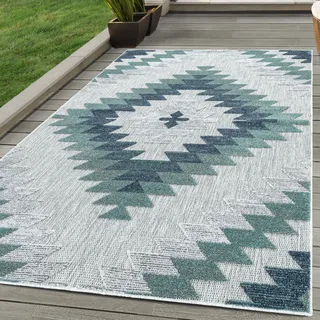 Outdoor Teppich die Küche Balkon Terrasse Garten Picknick Größe: 240 x 340 cm , Farbe : Blau-2 - Blau