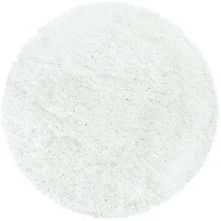 Ayyildiz Fluffy Hochflorteppich Ø 120 cm Weiß