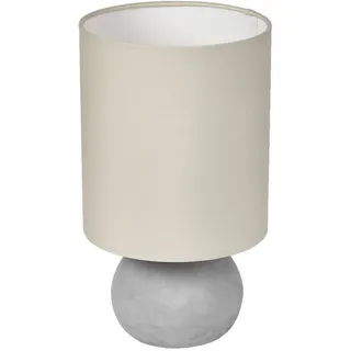 Tischleuchte Beton Stoff Grau Beige OSRAM E27 Büro h:38 cm Tischlampe Modern