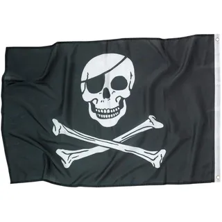 Amscan 9902133 - Flagge Pirat, 92 x 60 cm, Piratenschiff, Mottoparty, Dekoration, Schwarz