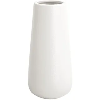 Vase Weiß 28 cm Hoch, Blumenvasen Modern aus Keramik für Tischdeko Innenbereich, Deko Vasen für Pampasgras