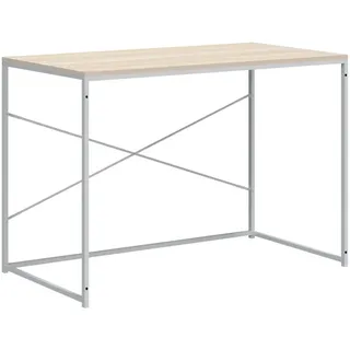 vidaXL Computertisch Weiß und Eiche-Optik 110x60x70 cm Holzwerkstoff