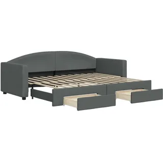 vidaXL Tagesbett Ausziehbar mit Schubladen Dunkelgrau 80x200 cm Stoff - Grau