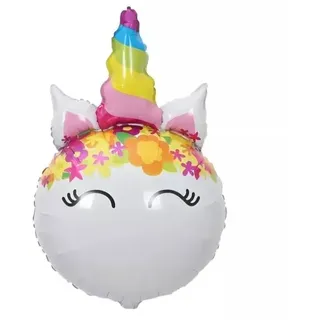 Blumen Einhorn Folienballon - 64 x 41 cm