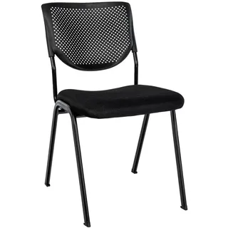 CLP Stapelstuhl Stoff schwarz/schwarz , Textil , 47x82x58 cm , Esszimmer, Stühle