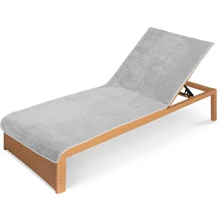 JEMIDI Frottee Schonbezug für Gartenliege Strandliege 75x200cm - Liegenauflage mit Kapuzenüberschlag waschmaschinenfest - versch. Farben