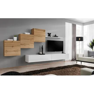 Wohnzimmer Tv-Ständer 3x Wandschrank Wandregal Luxus Design Sideboarad Wohnwand - Braun