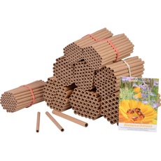 dobar® 22890e Pappröhrchen 450er Set - Füllung für Bienenhotels aus 100% recyceltem Altpapier - Wildbienen Nisthilfen Papphülsen Made in Germany - inkl. Wildblumenmischung - Ø8 Ø6 Ø4 mm & 12 cm lang