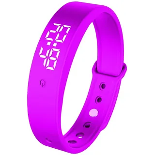 DASIAUTOEM Vibrationswecker Armband, Vibrationsalarm Erinnerung Uhr, Armband Wecker Vibration mit Timer, Trinkerinnerung Alarm Medikamenten Wecker für Kinder, Erwachsene, 6 Täglichen Alarmen (Lila)