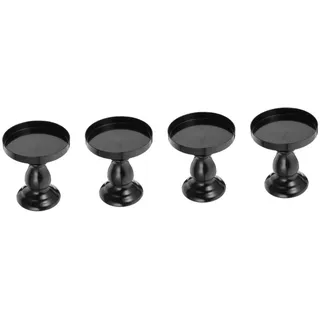 BESTonZON 4 Stück Einzelne Kuchenform Mini-kuchenplattenständer Macarron-halter Kuchen-serviertablett Tortenplatte Kuchenstand Einzelner Cupcake-ständer Obstschale Legierung Teller Nachtisch