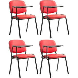 CLP 4er Set Stühle Ken mit Klapptisch Kunstleder gepolstert Farbe rot - Rot