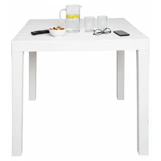 Quadratischer Gartentisch Farbe: white 78x78x72cm Modell: bali ipae progarden - Weiß