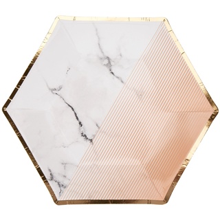 Neviti Colour Block Marble Partyteller, Apricot/Marmor, medium