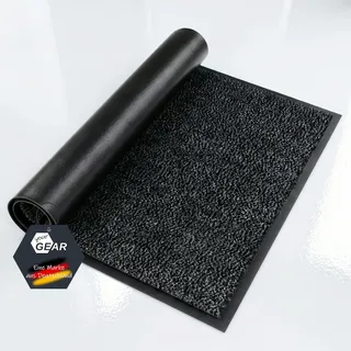 your GEAR Schmutzfangmatte Grau 150 x 90 cm – rutschfeste Fußmatte waschbar – Sauberlaufmatte für Innen & Außen – Robuster Fußabtreter mit Gummirand – Flach & Saugstark