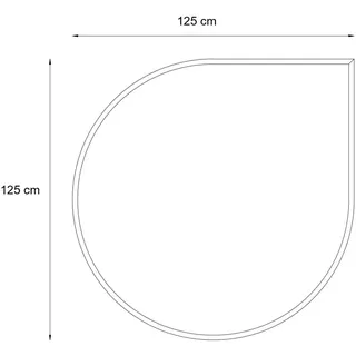 VALO 8mm Glasbodenplatte Tropfenform 125x125cm Glasklar Kaminzubehör Kamin Ofen