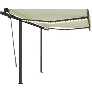 vidaXL Markise Manuell Einziehbar mit LED 3x2,5 m Creme - Creme