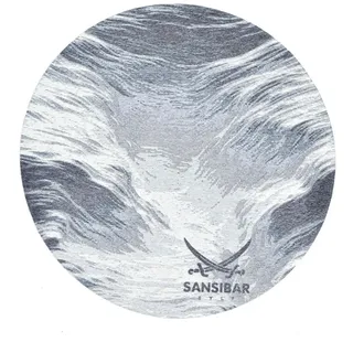 Sansibar Sylt Flachwebteppich Keitum 100x100 cm , Grau , Textil , Wasser/Strand/Meer , Rund , 100x100 cm , Oeko-Tex® , für Fußbodenheizung geeignet , Teppiche und Böden, Teppiche, Flachwebteppiche