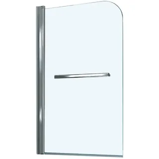 Badewannenaufsatz , Chromfarben , Metall, Glas , 80x140 cm , Badezimmer, Baden & Duschen, Badewannenaufsatz