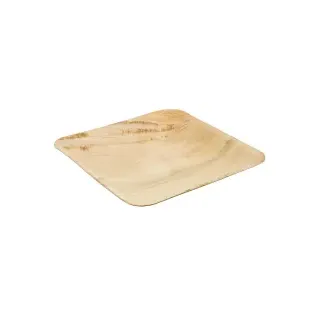 Greenbox Palmblatt Teller, quadratisch, aus Palmblatt, stapelbar, Umweltfreundlicher Teller für Speisen kurz vor dem Verzehr, 1 Karton = 8 Packungen à 25 Stück, Maße (L x B): 18 x 18 cm