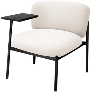 COMHOMA Loungesessel Sessel Relaxsessel Ohrensessel modern, Polsterstuhl mit Metallbeinen, Einzelsofa für Wohnzimmer/Schlafzimmer/Garten, Beige - Beige