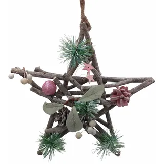 Deko-Holzstern aus Weide 30cm zum Hängen Weihnachtsdekoration Türdekoration Holz