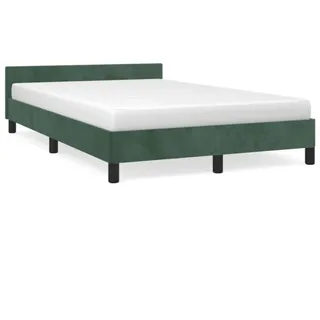 vidaXL Bettgestell ohne Matratze Dunkelgrün 120x190 cm Samt - Grün