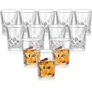 ASelected 12 Stück Schnapsgläser aus Kristall Glas 50 ML Schnapsgläser Shotgläser Standfest für Jede Party