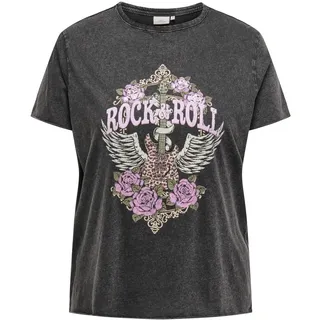 ONLY CARMAKOMA Damen, Carlucy Life Reg S/S Top JRS Noos, Black, Large