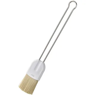 Rösle Backpinsel PRO 3,5 cm, Hochwertiger Pinsel mit PBT-Kunststoffborsten zum Einfetten und Glasieren, Drahtgriff, Edelstahl 18/10, 3,5 cm, Silbern/Weiß