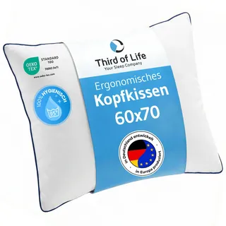 Kopfkissen 60x70 inSPIRO, Premium Kissen von Schlafexperten entwickelt, Ergonomisches Schlafkissen für Seitenschläfer, Rückenschläfer, Bauchschläfer, Ideales HWS Nackenstützkissen, Pillow made in EU